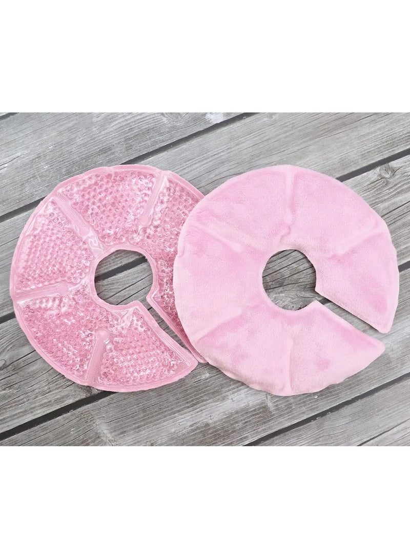 Breast Therapy Pads Ice Pack, 2Pcs Hot Cold Breastfeeding Gel Pads, Boost Milk Let-Down with Bead