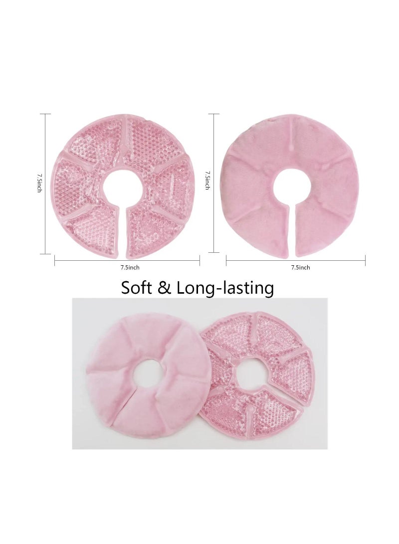 Breast Therapy Pads Ice Pack, 2Pcs Hot Cold Breastfeeding Gel Pads, Boost Milk Let-Down with Bead