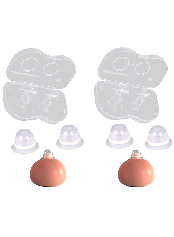 2Pair Nipplesuckers Nipple Corrector For Flat Inverted Nipples For Breastfeeding Mother Or Women Silicone With Clear Case