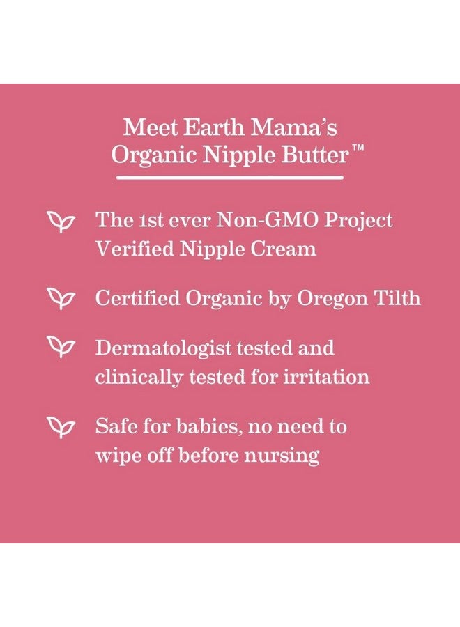 Organic Nipple Butter™ Breastfeeding Cream By Earth Mama ; Lanolinfree Postpartum Essentials Safe For Nursing Nongmo Project Verified 2Fluid Ounce