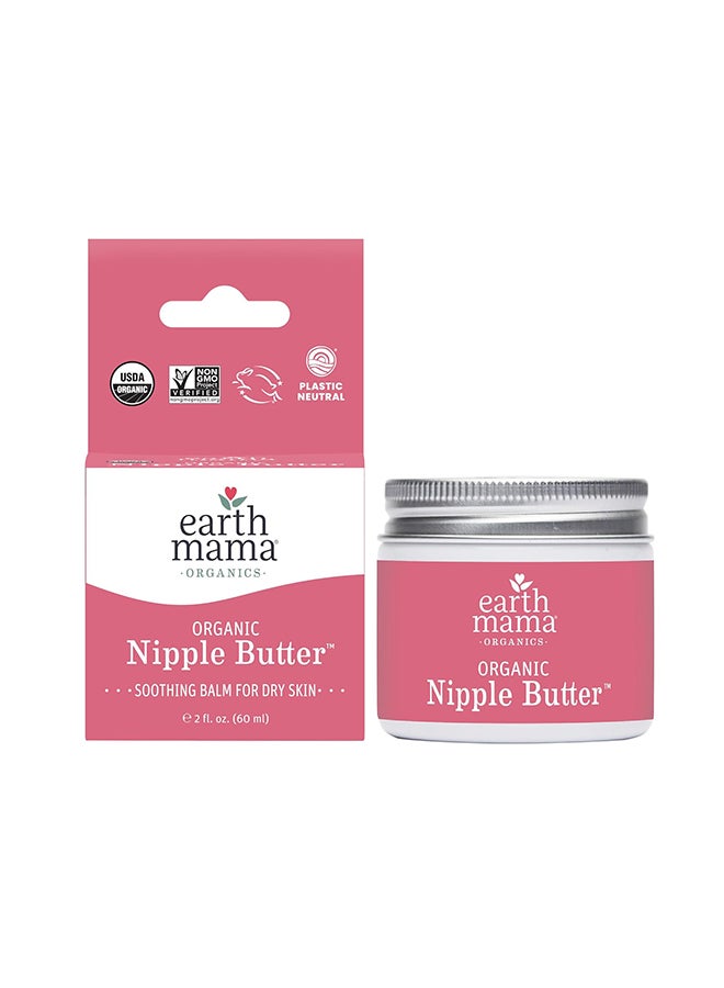 Earth Mama Organic Nipple Butter™ | Nipple Cream Safe for Breastfeeding | Postpartum Essentials for Nursing | Non Lanolin Nipple Cream, 2-Fluid Ounce