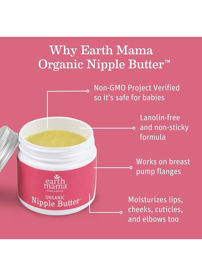 Earth Mama Organic Nipple Butter™ | Nipple Cream Safe for Breastfeeding | Postpartum Essentials for Nursing | Non Lanolin Nipple Cream, 2-Fluid Ounce