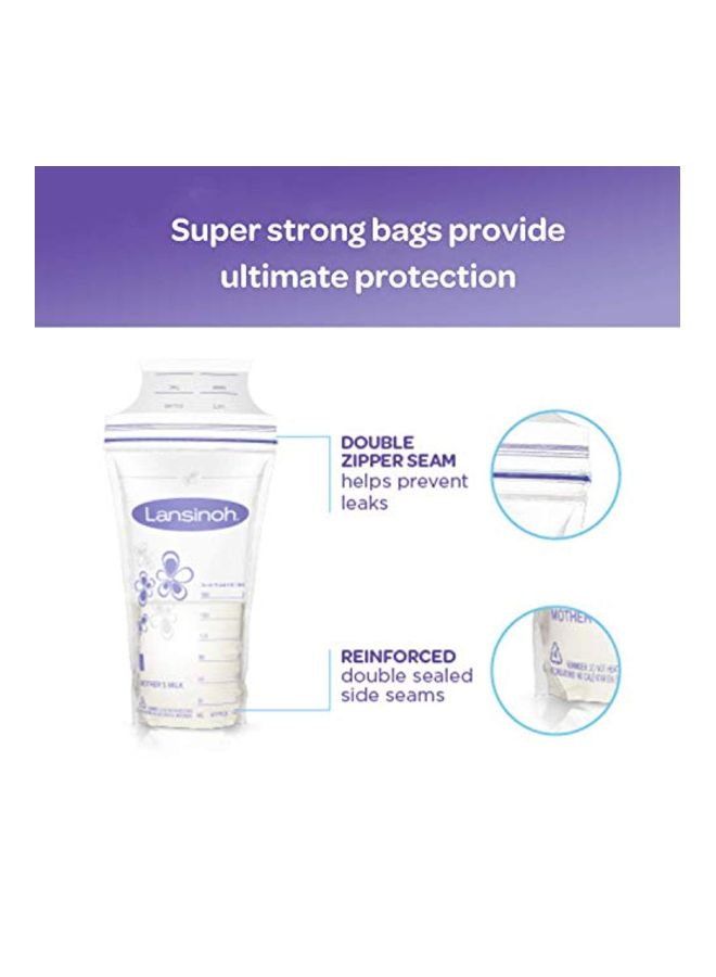 50-Piece Milk Storage Bag With Pump Adapters