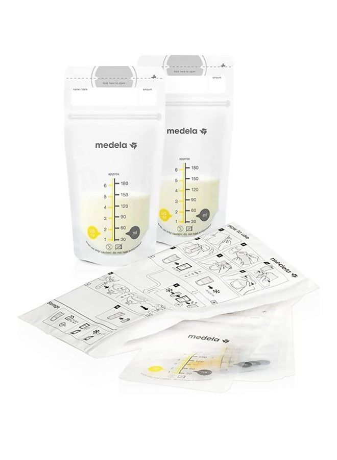 Breastmilk Storage Bags, 50 Pieces - Safe Storage , Pre-Sterilized, Leak-Proof Design, Space-Saving Design With Easy-To-Read Measurements