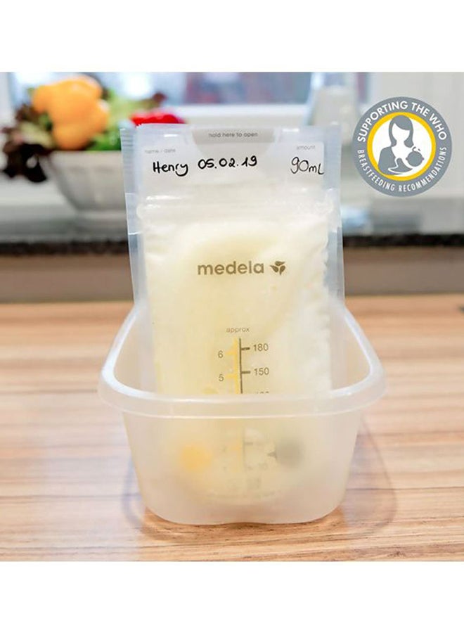 Breastmilk Storage Bags, 50 Pieces - Safe Storage , Pre-Sterilized, Leak-Proof Design, Space-Saving Design With Easy-To-Read Measurements