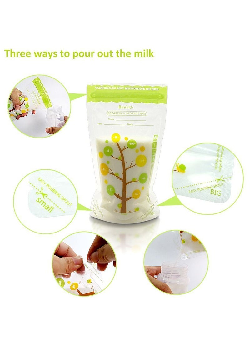 112 Count Breastmilk Storage Bags BPA-free Milk & Freezing Bag Container, 200ml Capacity Breast Fresh for Baby Infants Newborn