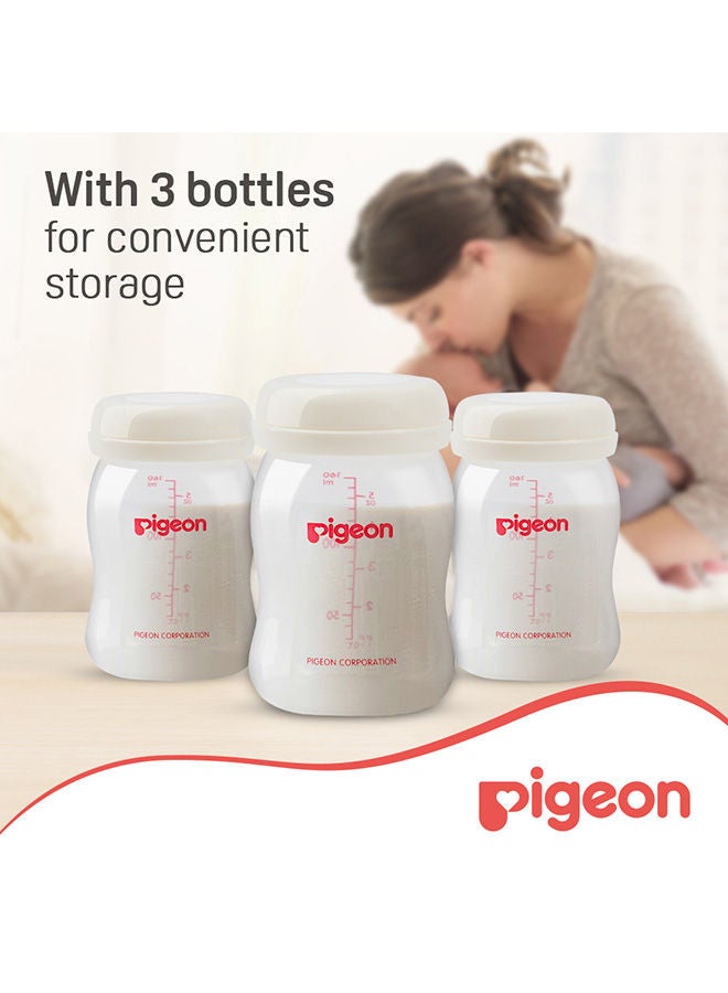 3 Pieces Breast Milk Storage Bottle Set 160Ml