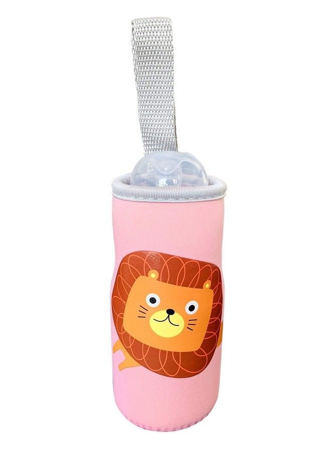 Cute Animated Patterned Soft Stretchable Baby Feeding Bottle Cover With Easy To Hold Strap For 120Ml 150Ml 200Ml (Fish Lion & Sheep Pack Of 3)