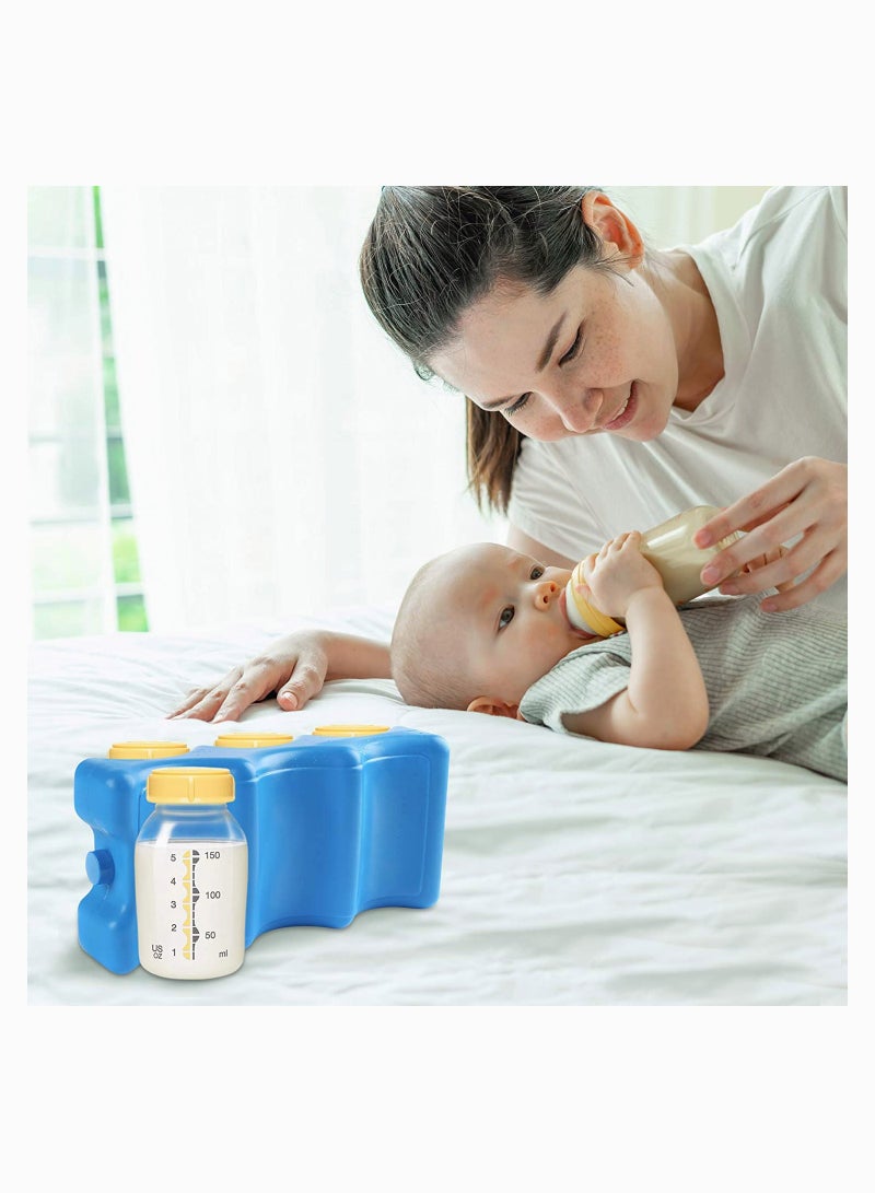 2Pcs Breastmilk Storage Bag, SYOSI Ice Pack for Lunch Box Contoured Shape Fits Around Breast Milk Bottles and Keeps Your Breast Milk Fresh
