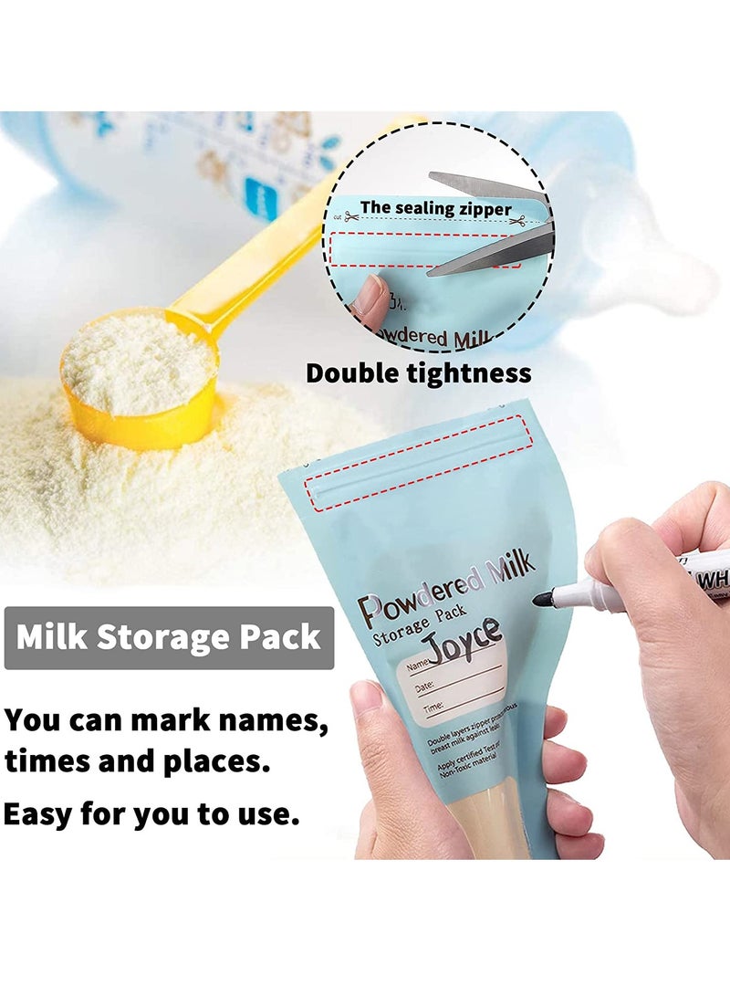 Portable Milk Powder Storage Bag, Disposable Baby Feeding Food Milk Powder Sealed, and Leakproof Pouches Container Formula Dispenser, for Newborn Parents and Family Travel 30 Pieces