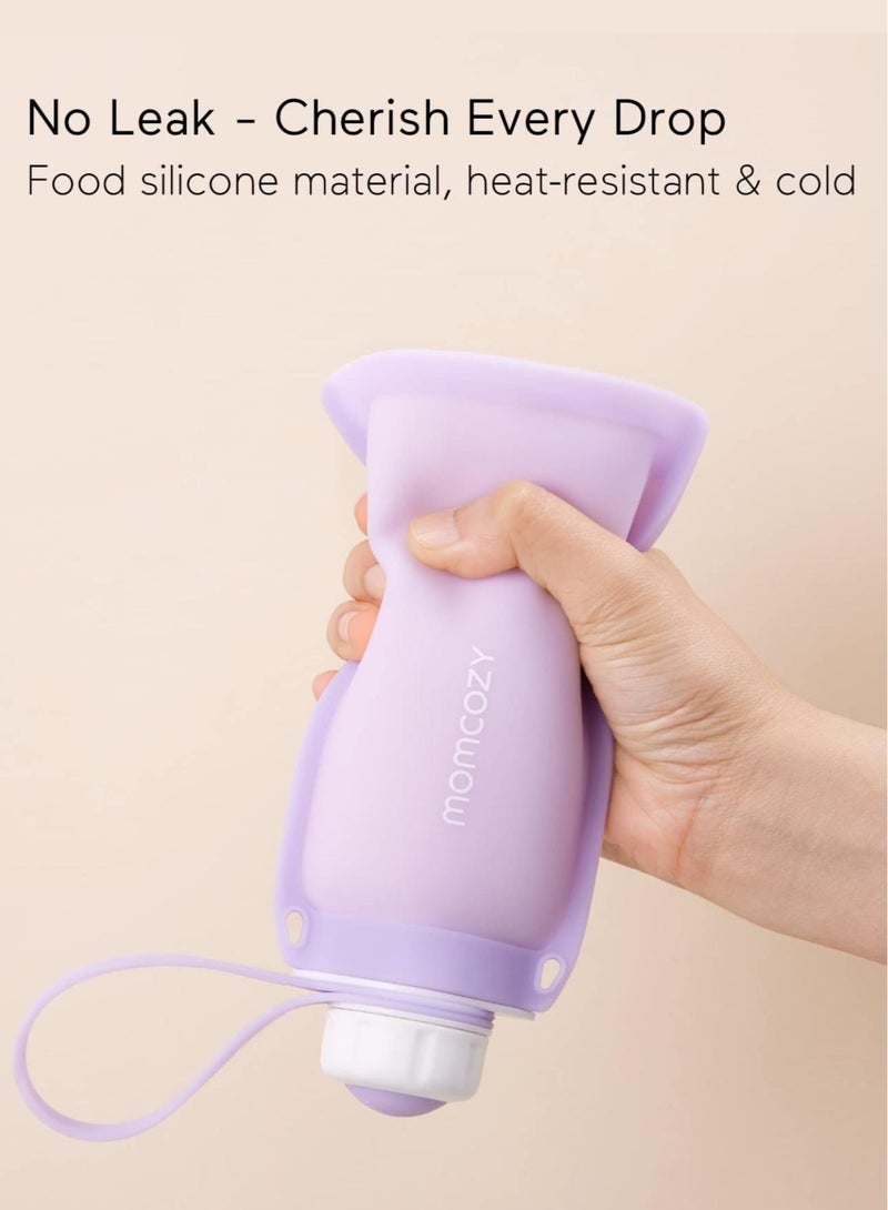 Silicone Breast Milk Bags, Reusable Breastmilk Bags for Breastfeeding, 250ml Breast Milk Saver, Leakproof Milk Freezer Storing Pouches, BPA Free