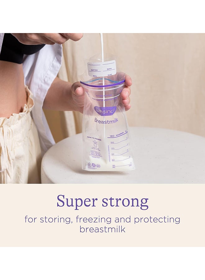 Breastmilk Storage Bags, 100 Count, 6 Ounce, Easy To Use Milk Storage Bags For Breastfeeding, Presterilized, Hygienically Doubled-Sealed