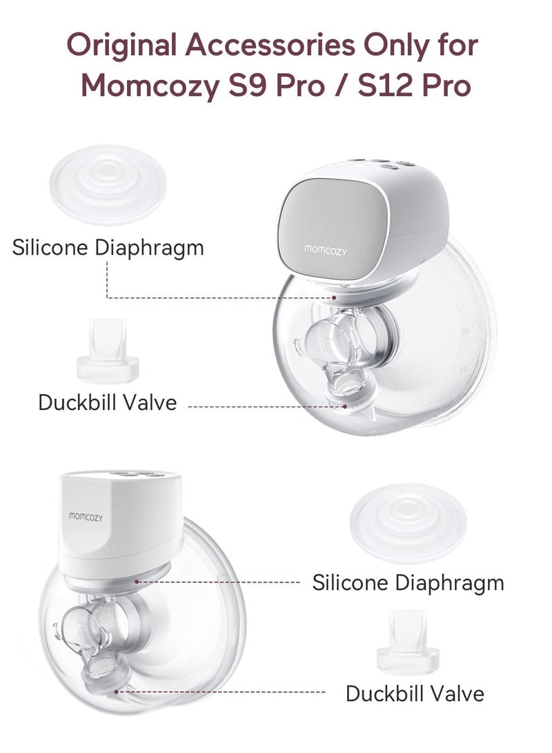 Duckbill Valves and Silicone Diaphragm for Momcozy S9 Pro S12 Pro Wearable Breastpump, Made by Momcozy
