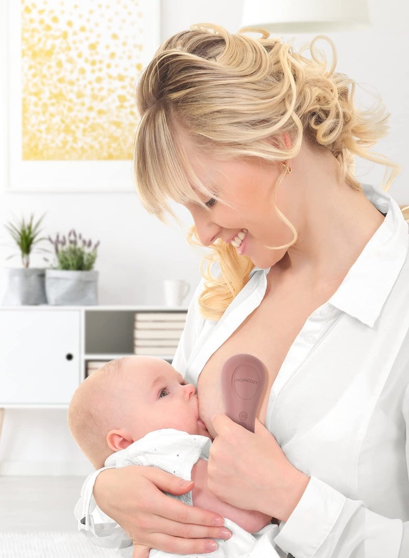 Momcozy Kneading Lactation Massager with Heat, 3-in-1 Real-Like Massage for Relieve Clogged Ducts, Breast Massager Warming for Breastfeeding, Improve Milk Flow, Dusty Rose