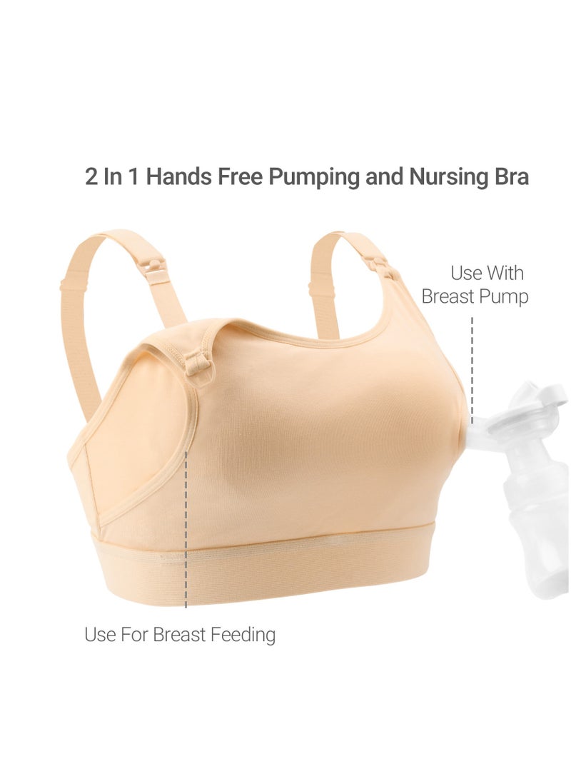 Breast Pump Bra Hands Free Pumping and Nursing Bra for Most Breast Pumps
