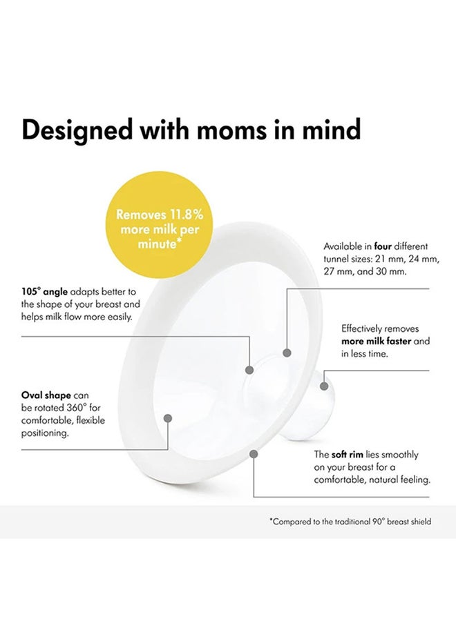 Pack Of 2 Personal Fit Flex Breast Shields, X - Large 30Mm Breast Pump Flanges, Made Without Bpa, Shaped Around You For Comfortable And Efficient Pumping