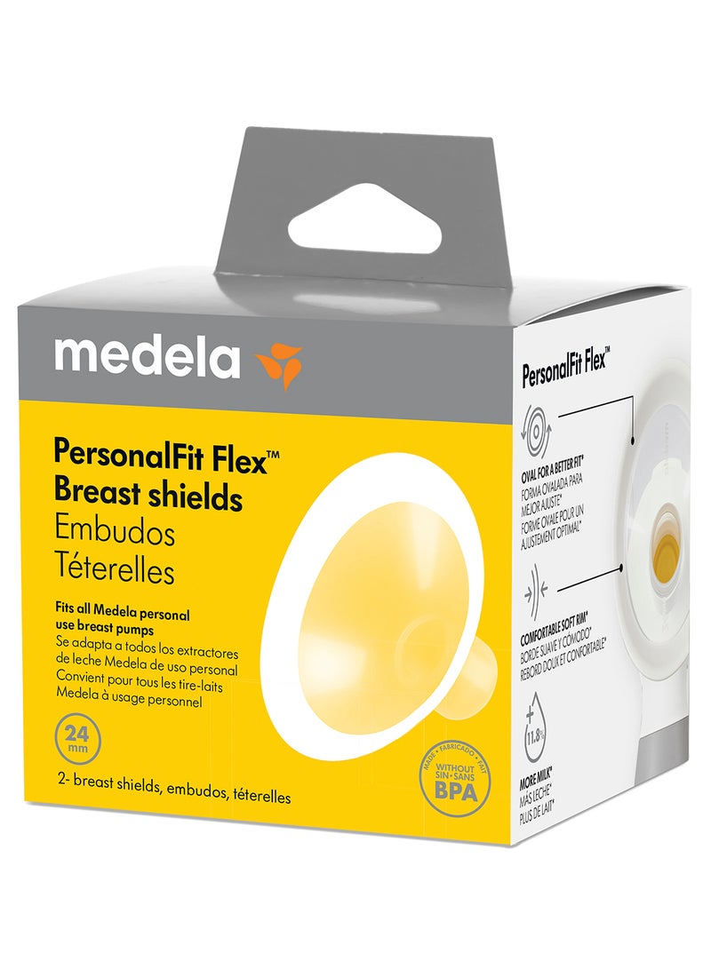 Pack Of 2 New Personal Fit Flex Breast Shield - Medium - Enhanced Comfort And Fit, Improved Milk Flow, Adaptable To Your Shape