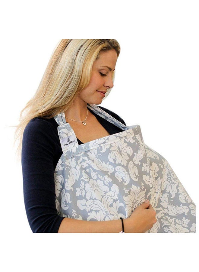 Adjusted and Comfortable Cotton Nursing Cover With A Carrying Case For Storage-Grey