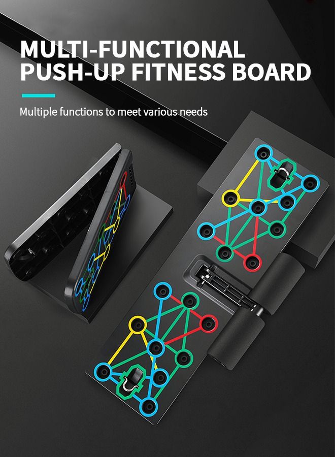 Upgraded Push Up Board,Multi-Function Pushup Stands with Sit Up Bar Strength Training,Workout Equipment Push-up Board with Resistance Bands,Strength Training Equipment, Home Fitness