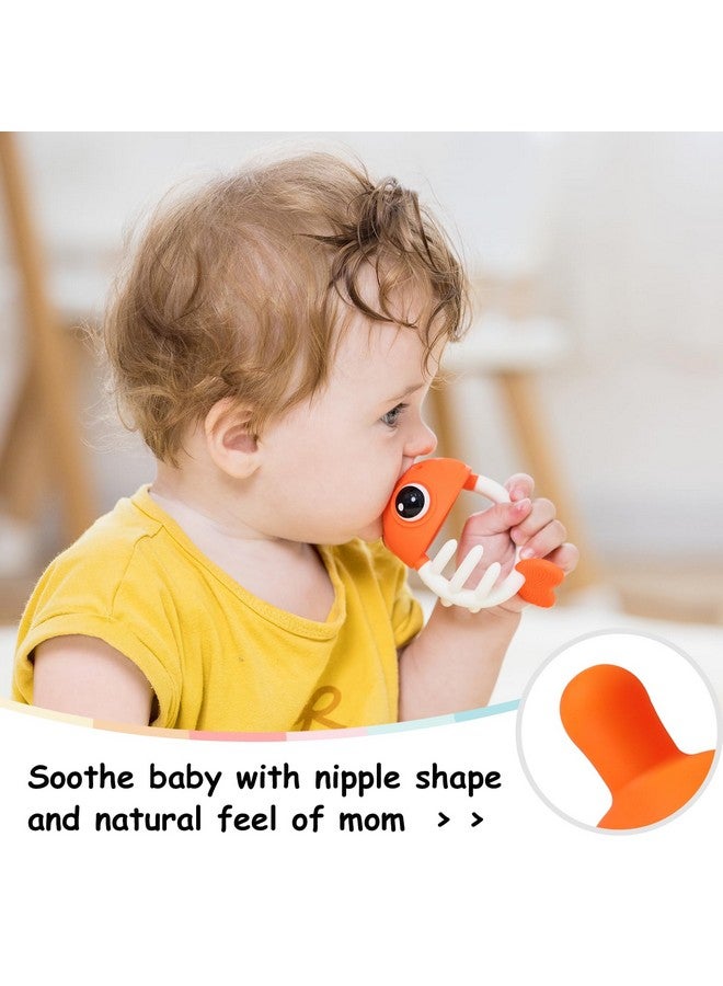 Clownfish Baby Teether Toys Teething Toys For Babies 0 3 6 12 Months With Clip Safe Soft Silicone Infant Teethers Toy 49 Months Old Soothing Sucking N Chew On Needs Fun Gift For Newborn