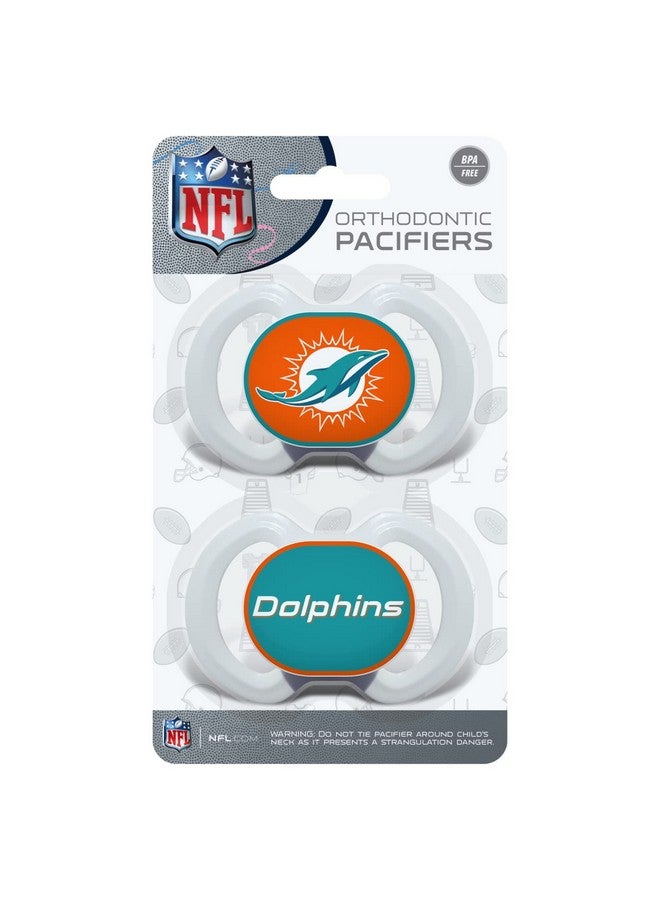 Babyfanatic Pacifier 2Pack Nfl Miami Dolphins Officially Licensed League Gear