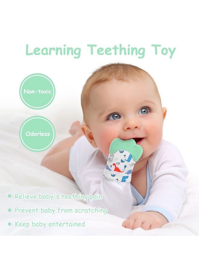 2Pack Silicone Teething Mitt Soothing Infant Teething Mitten Pain Relief Prevent Scratches Glove Safe Silicone Teething Toys For 012 Months