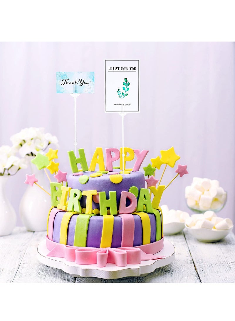 SYOSI 80 Pcs Plastic Floral Picks, 9.4 Inch Transparent Picks Straight Head Fork Shape Flower for Cards, Photos, Arrangement, Home Decor, Weddings, Parties