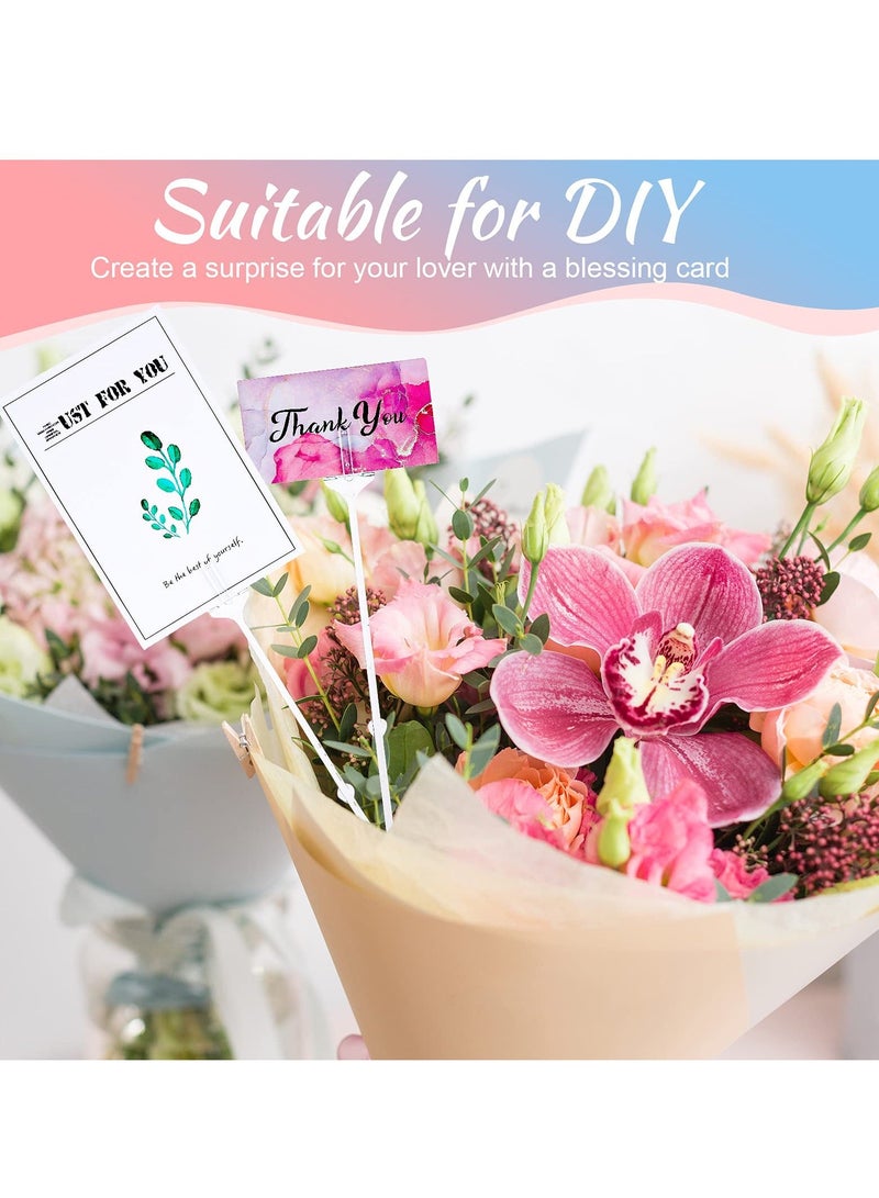 SYOSI 80 Pcs Plastic Floral Picks, 9.4 Inch Transparent Picks Straight Head Fork Shape Flower for Cards, Photos, Arrangement, Home Decor, Weddings, Parties