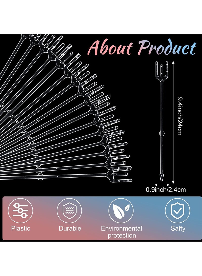 SYOSI 80 Pcs Plastic Floral Picks, 9.4 Inch Transparent Picks Straight Head Fork Shape Flower for Cards, Photos, Arrangement, Home Decor, Weddings, Parties
