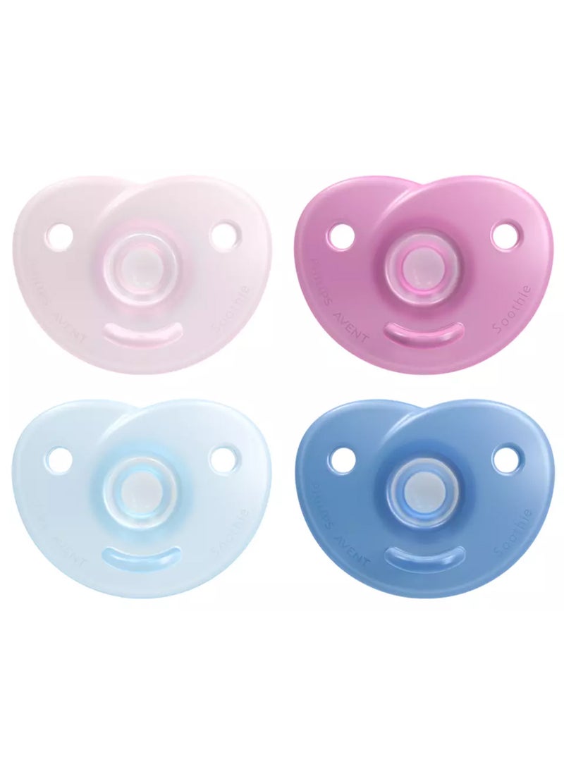 Silicone Pacifier, Soother, 0 - 6 Months , Mixed, 2 Count, Scf099, 20