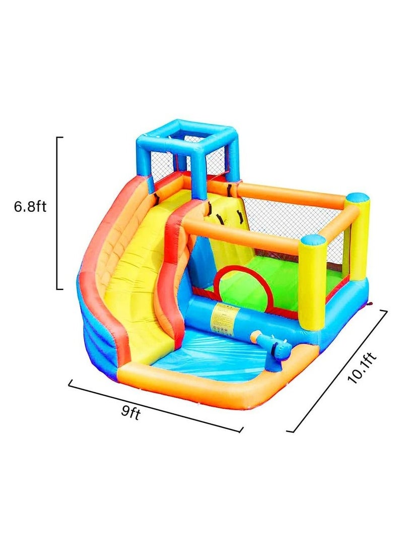 Outdoor Inflatable Bouncer Kids Bouncy Castle With Slide For Children(Bouncer Yellow)