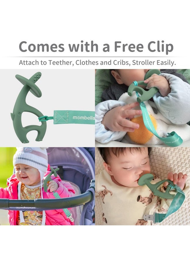 Dancing Elephant Teether Toys With Strap For 312 Months Baby Teething Toys 6 To 12 Months Old With Clip Freezable Silicone Infant Chew Toys Easy Hold Great Gifts For Newborn Light Green