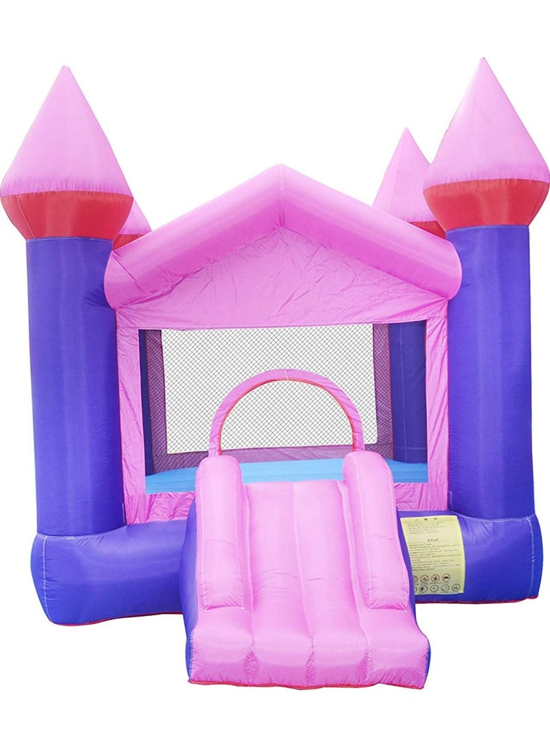 Outdoor Inflatable Bouncer Kids Bouncy Castle With Slide For Children(Princess Pink)