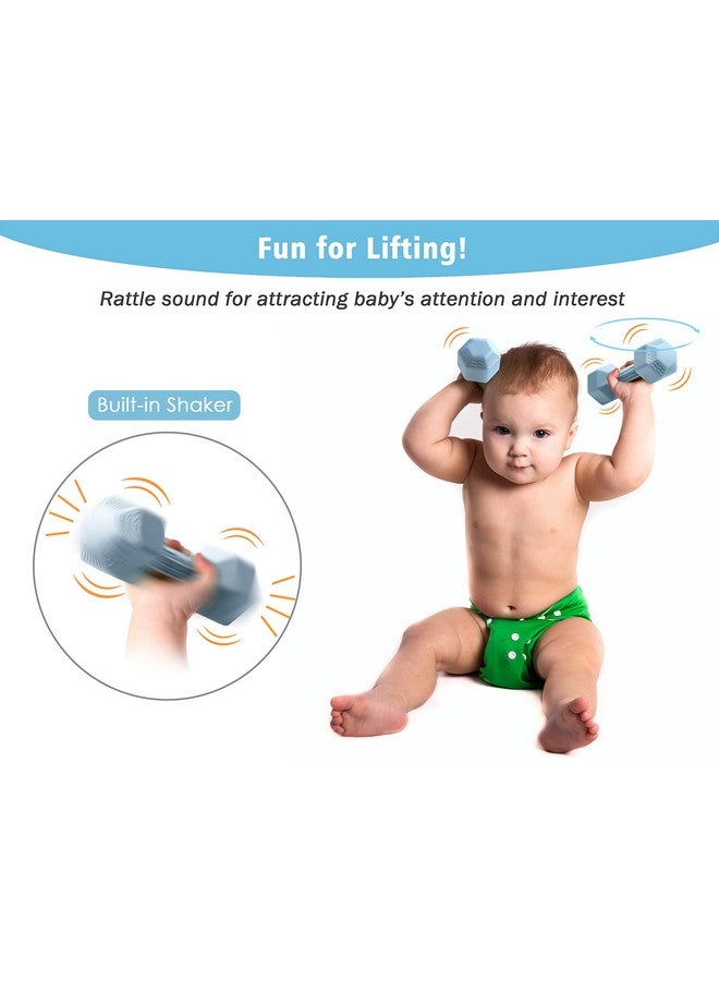 Baby Dumbbell Toy Silicone Infant Rattle Teething Toy Teether Toddler Sensory Toy Durable Safe Exercises Workout Weight Great Gift For Girls And Boys (1Pcs Black)