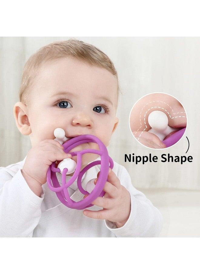 Snail Rattle & Teether For 3 To 18 Months With Cilp Baby Teething Toys For Babies 612 Month Old Soft Silicone Infant Chew Toy Shaker With Sound For Newborn Great Baby Gifts Purple