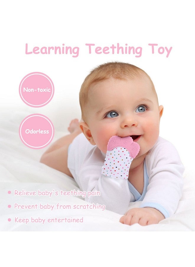 2Pack Silicone Teething Mitt Soothing Infant Teething Mitten Pain Relief Prevent Scratches Glove Safe Silicone Teething Toys For 012 Months