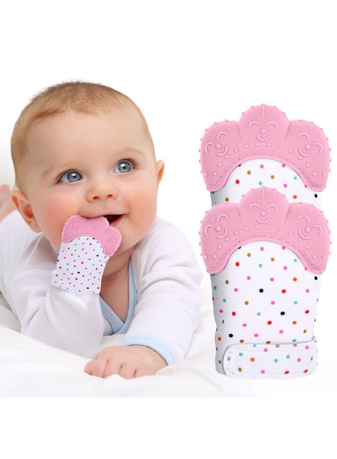 2Pack Silicone Teething Mitt Soothing Infant Teething Mitten Pain Relief Prevent Scratches Glove Safe Silicone Teething Toys For 012 Months