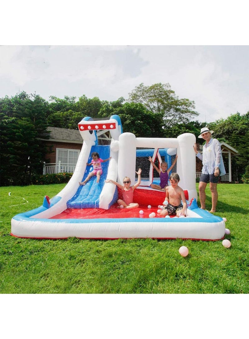 Shark Design Inflatable Water Slide Kids Bouncy Castle