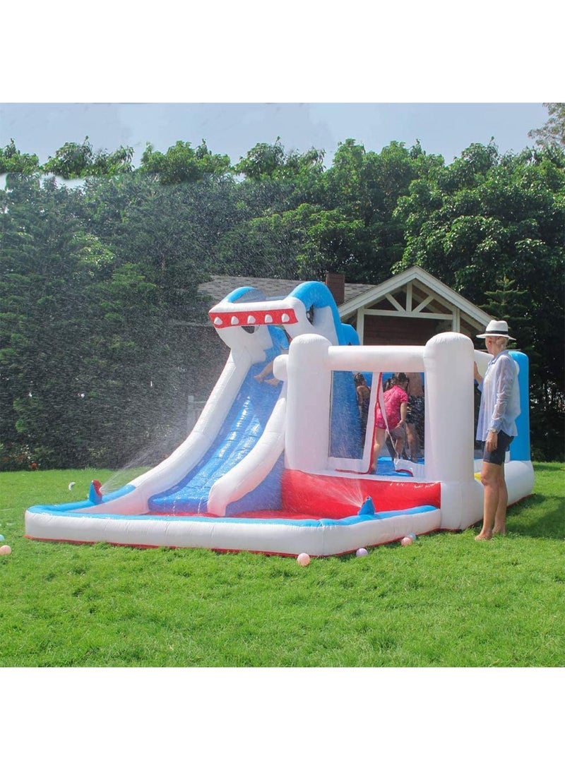 Shark Design Inflatable Water Slide Kids Bouncy Castle