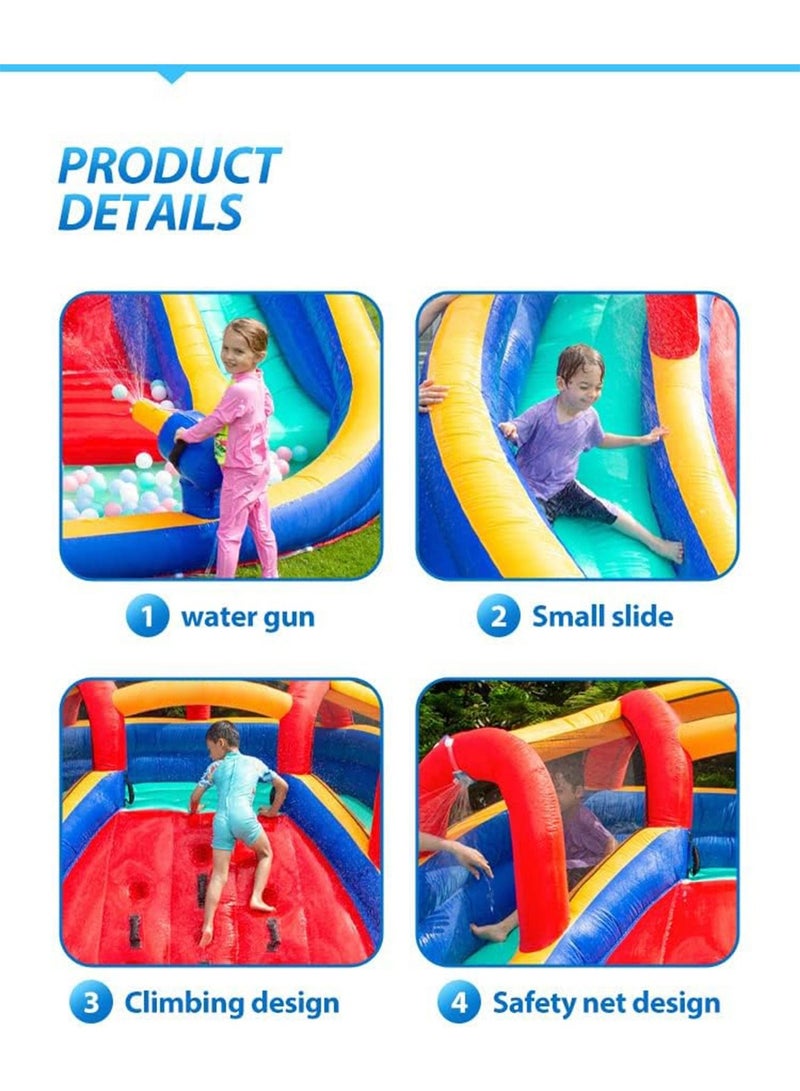 Inflatable Twin Water Slide With Bouncer for Kids Outdoor Play