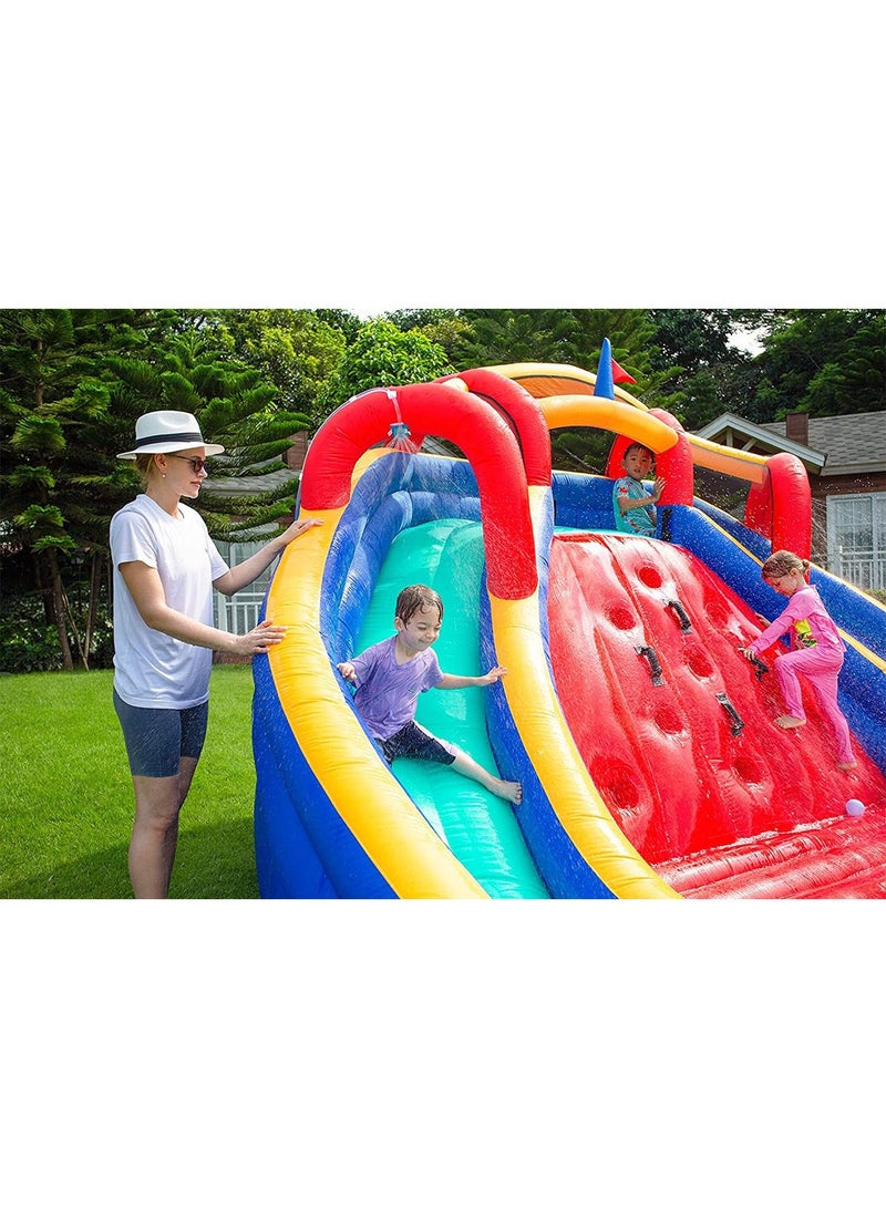 Inflatable Twin Water Slide With Bouncer for Kids Outdoor Play