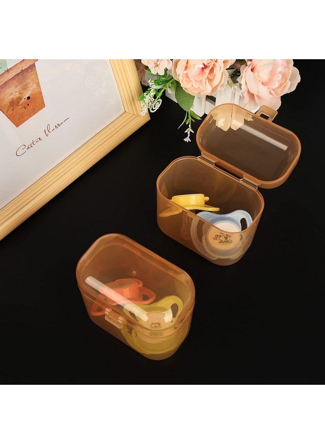 Pacifier Case Pacifier Container Can Storage 2 Pacifiers Baby Pacifier Holder Case For Travel Bpa Freebrown