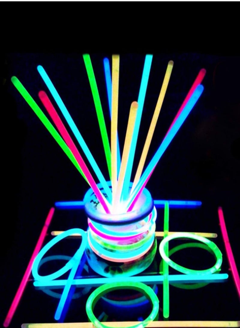 100 Pieces Party Hour Premium Glow in The Dark Lumi Sticks Light Up Bracelets Headbands Necklace Wristbands Toys for Adult and Kids