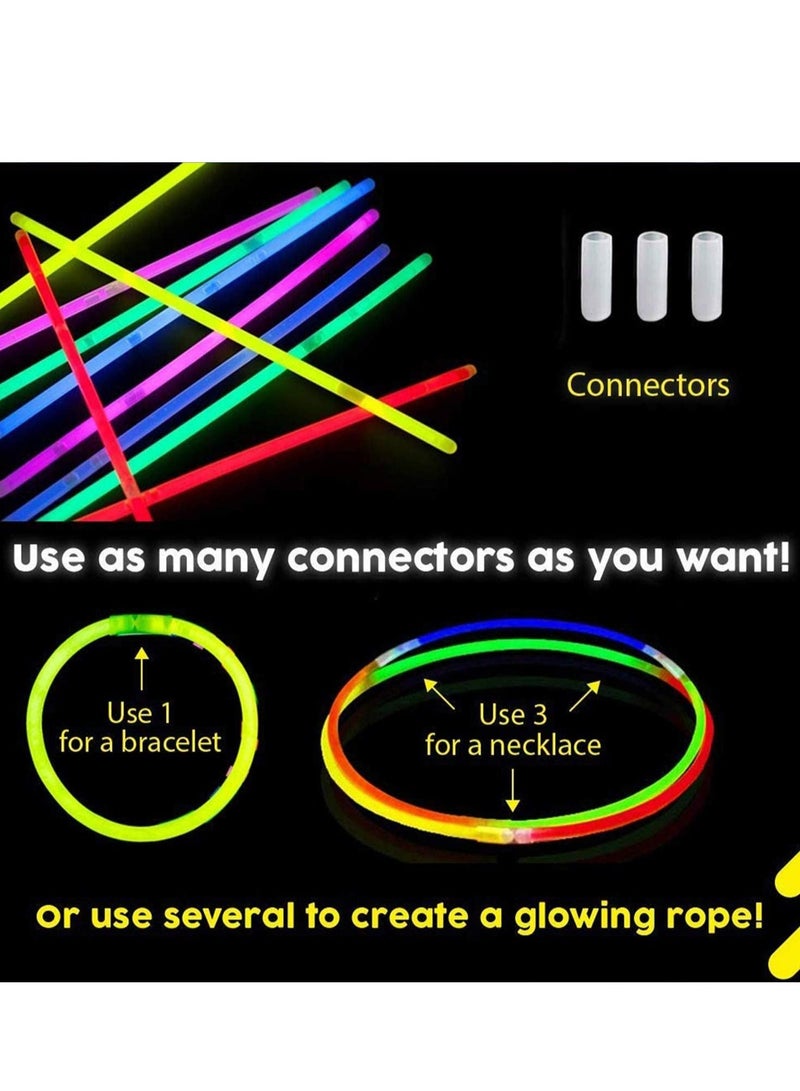 100 Pieces Party Hour Premium Glow in The Dark Lumi Sticks Light Up Bracelets Headbands Necklace Wristbands Toys for Adult and Kids