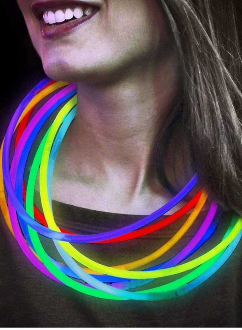 100 Pieces Party Hour Premium Glow in The Dark Lumi Sticks Light Up Bracelets Headbands Necklace Wristbands Toys for Adult and Kids
