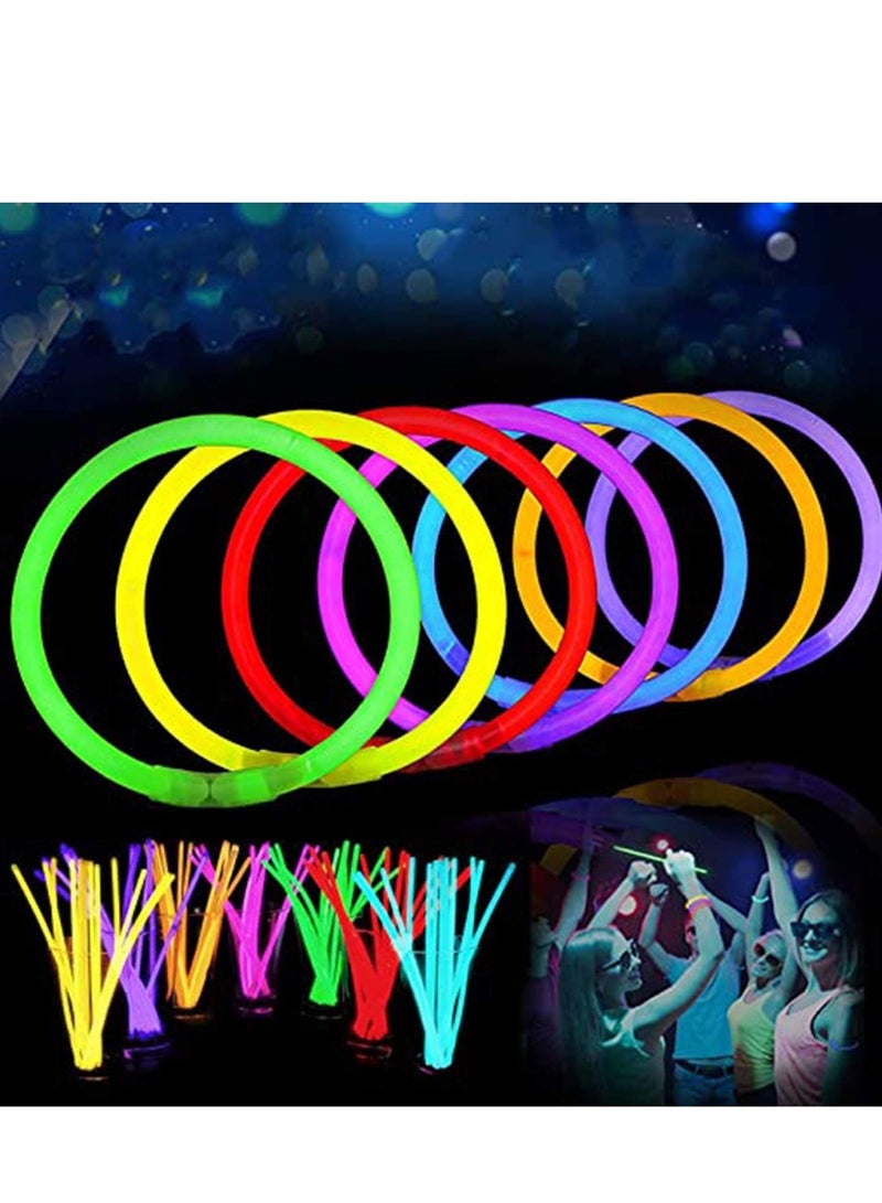 100 Pieces Party Hour Premium Glow in The Dark Lumi Sticks Light Up Bracelets Headbands Necklace Wristbands Toys for Adult and Kids