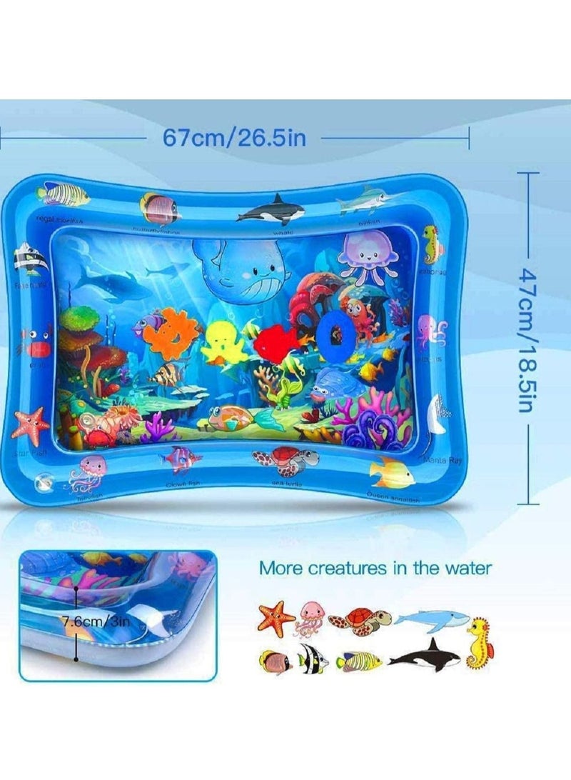 Kid Inflatable Tummy Time Water Play Mat Toys for Infants Toddlers Perfect Sensory 3 6 9 Months Newborn Baby Girls Boys Early Development Activity Centers