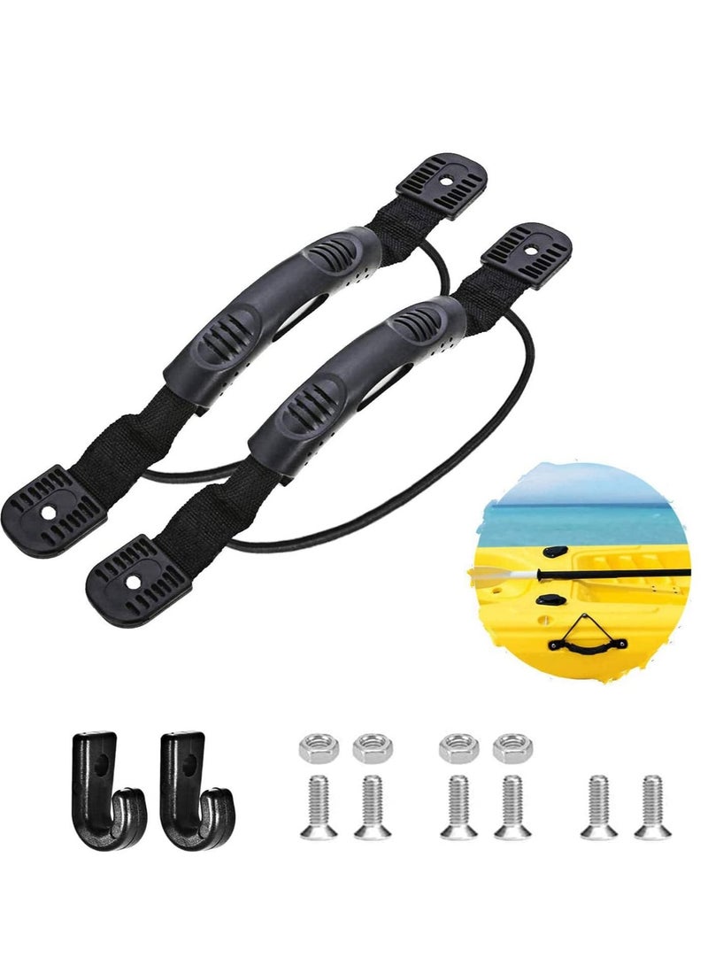 Kayak Handle Carry Handles Mount Paddle with Screws and Bungee Cord, Canoe Boat Side Mount Carry Handle, Kayak Carry Handle, Ocean, Rowing Tool, Pescador, Emotion Kayaks Suitcase, 4 Pcs
