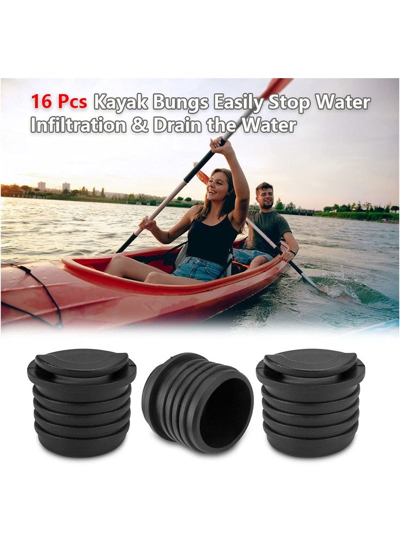 Boat Scupper Plugs, 16 Pcs Kayak Drain Plug Kayak Bungs Kayak Scupper Stoppers Ocean Kayak Scupper Plugs Kayak Drain Plug Replacement for Kayak Canoe Boat Drain Holes