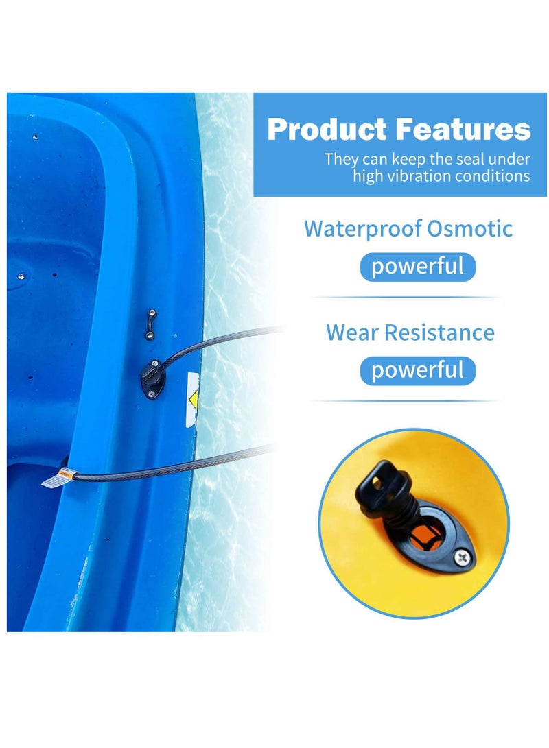 Kayak Drain Plug Kit Boat Scupper Plugs Thread Bung for Canoe with Screws Hardware, Stoppers Fits Most